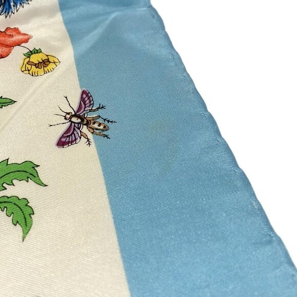 Auth GUCCI - White Light Blue Multi Scarf - Picture 5 of 5